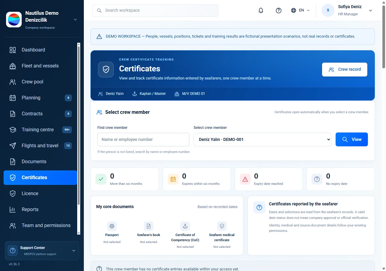 Keep personal certificate dates visible